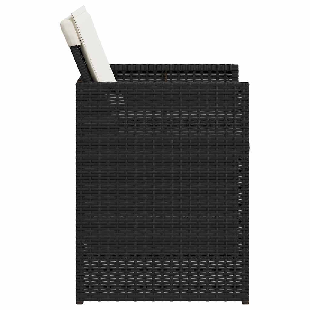 Ensemble à manger de jardin coussins 5pcs Noir Résine tressée - XIOS