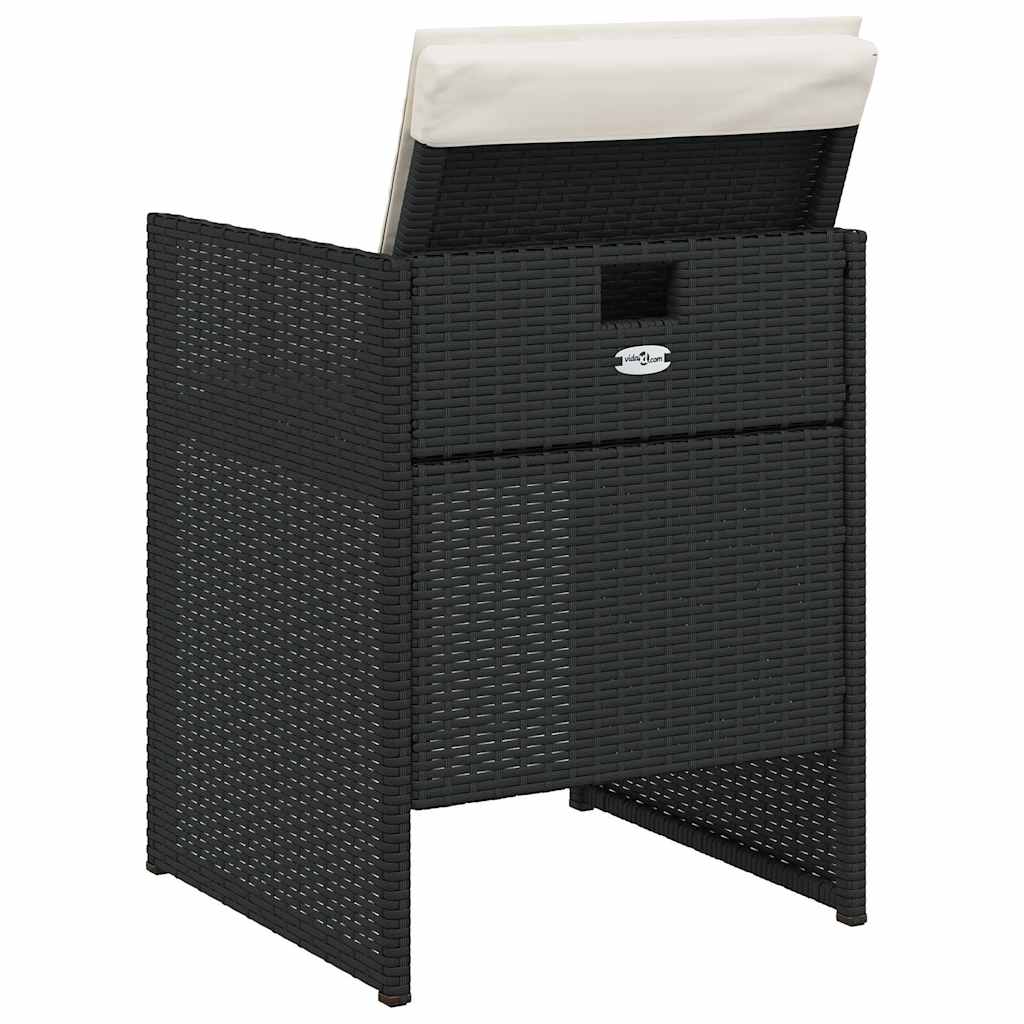 Ensemble à manger de jardin coussins 5pcs Noir Résine tressée - XIOS