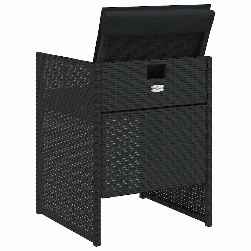 Ensemble à manger de jardin coussins 5pcs Noir Résine tressée - XIOS
