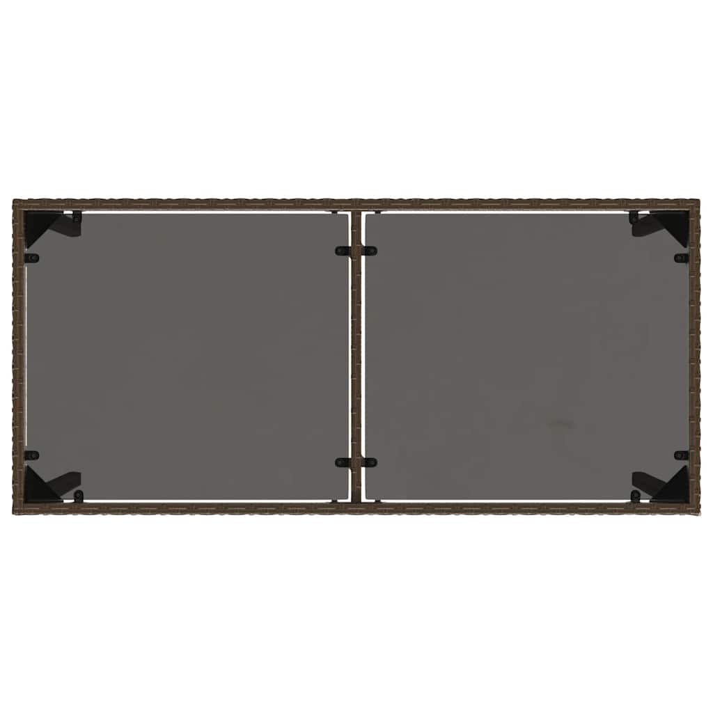 Ensemble à manger de jardin 5 pcs et coussins marron poly rotin - XIOS