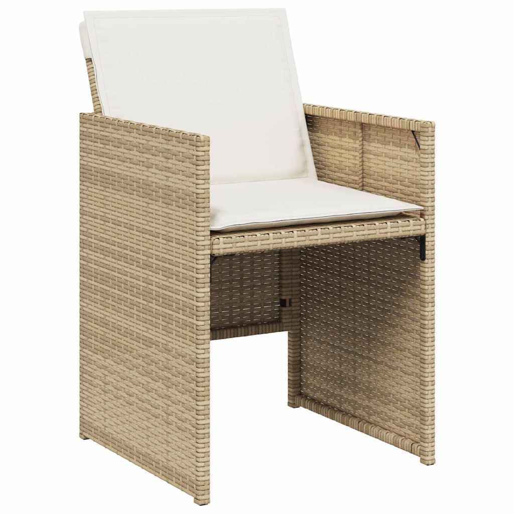 Ensemble à manger de jardin avec coussins 5pcs Beige poly rotin - XIOS