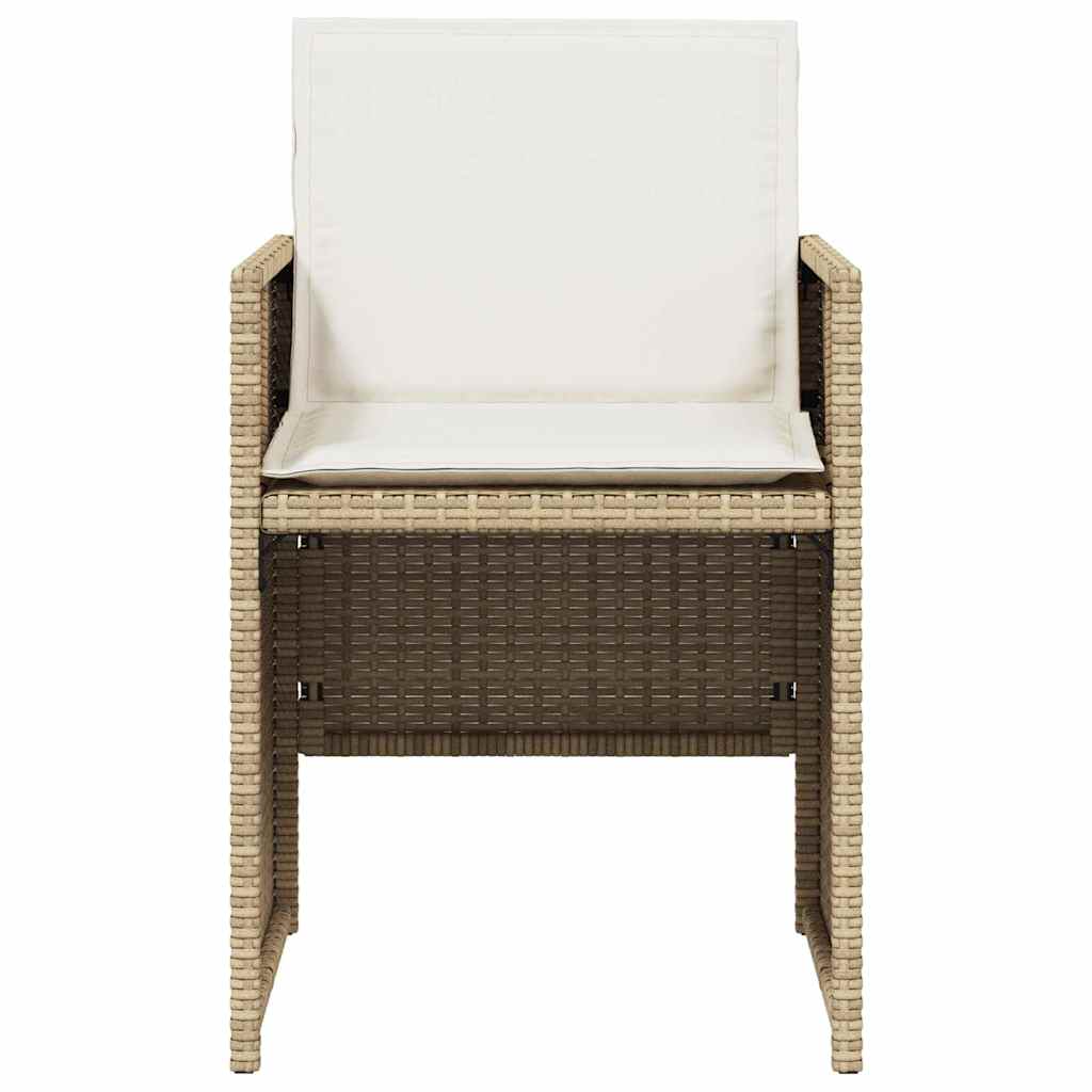Ensemble à manger de jardin avec coussins 5pcs Beige poly rotin - XIOS