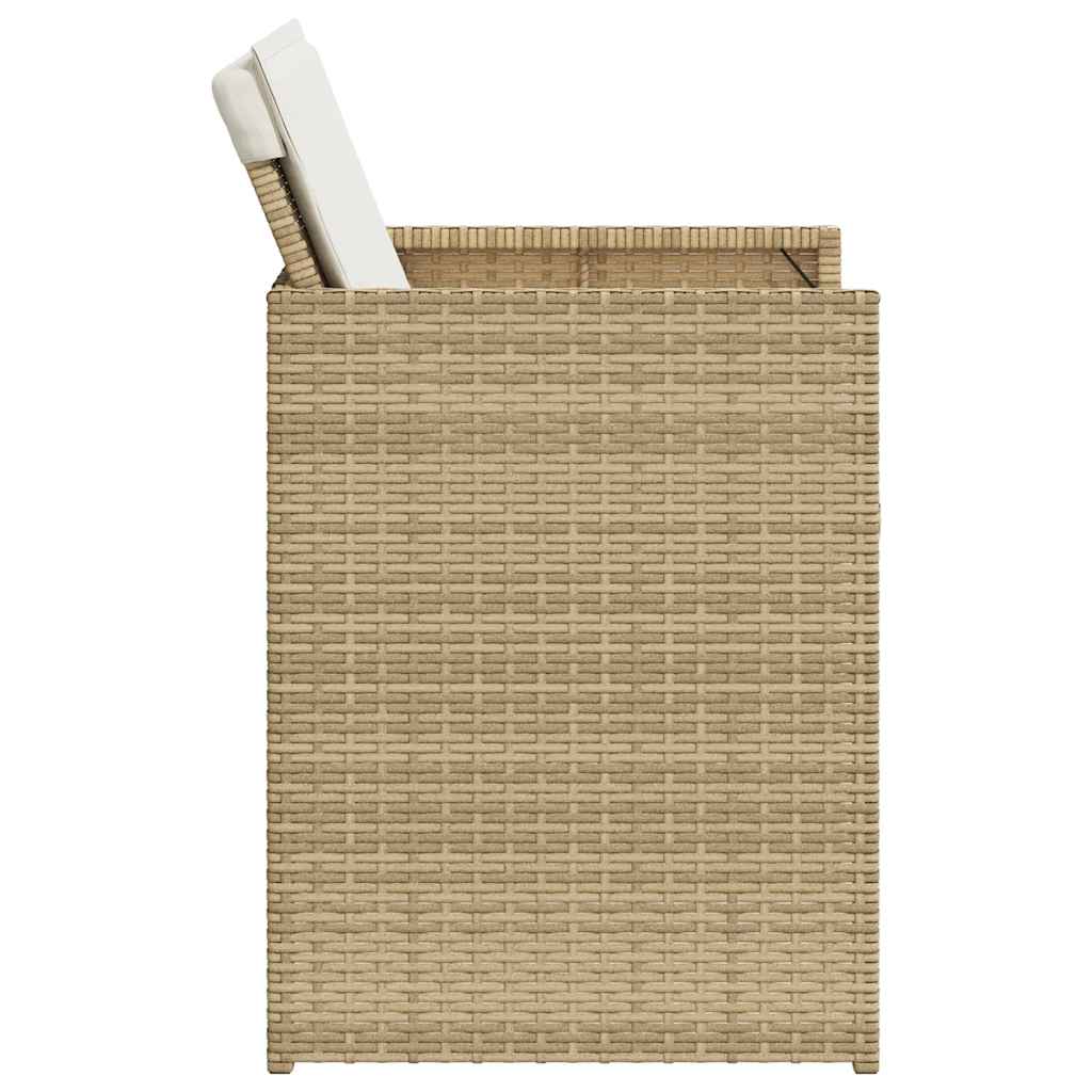 Ensemble à manger de jardin avec coussins 5pcs Beige poly rotin - XIOS