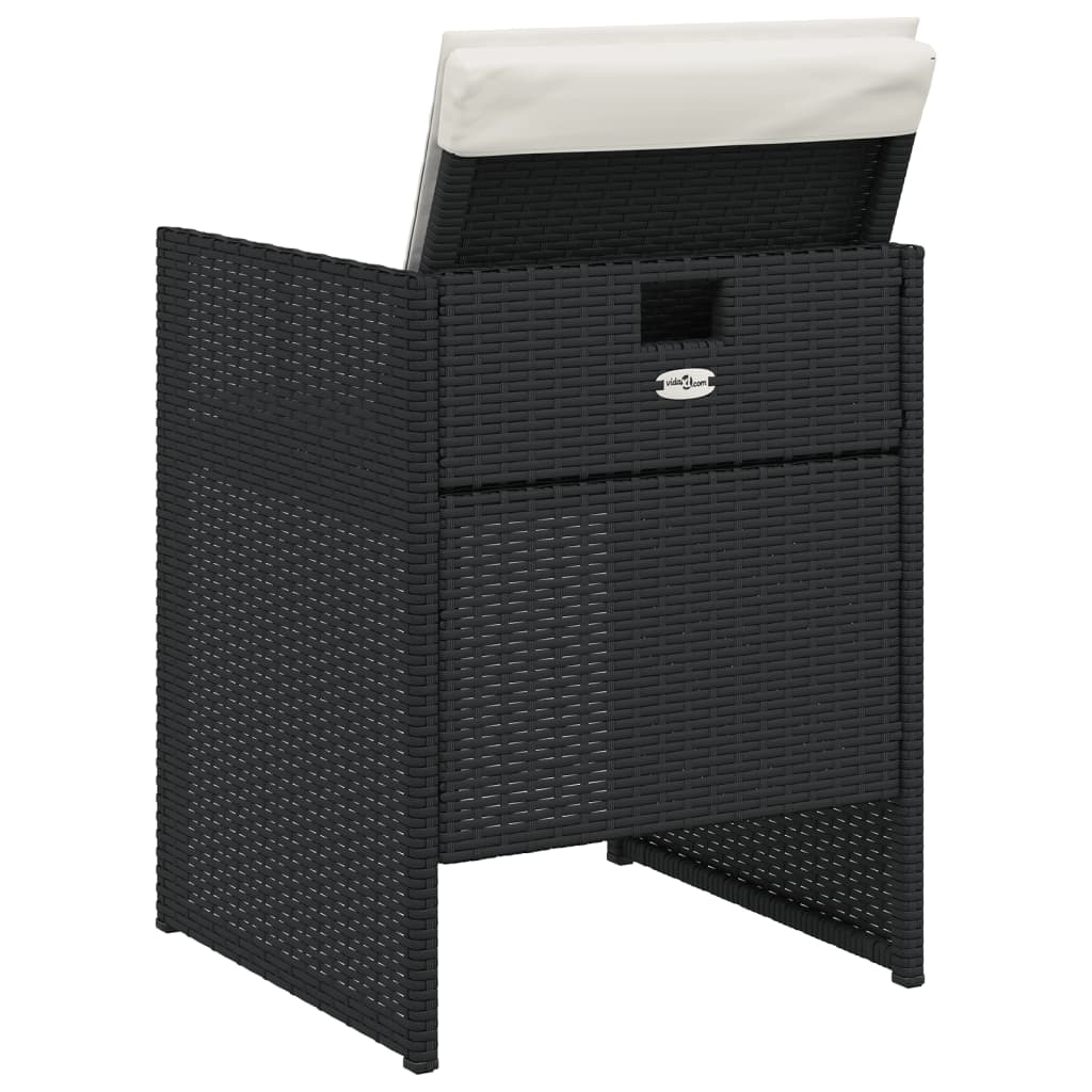 Ensemble à manger de jardin coussins 5pcs Noir Résine tressée - XIOS