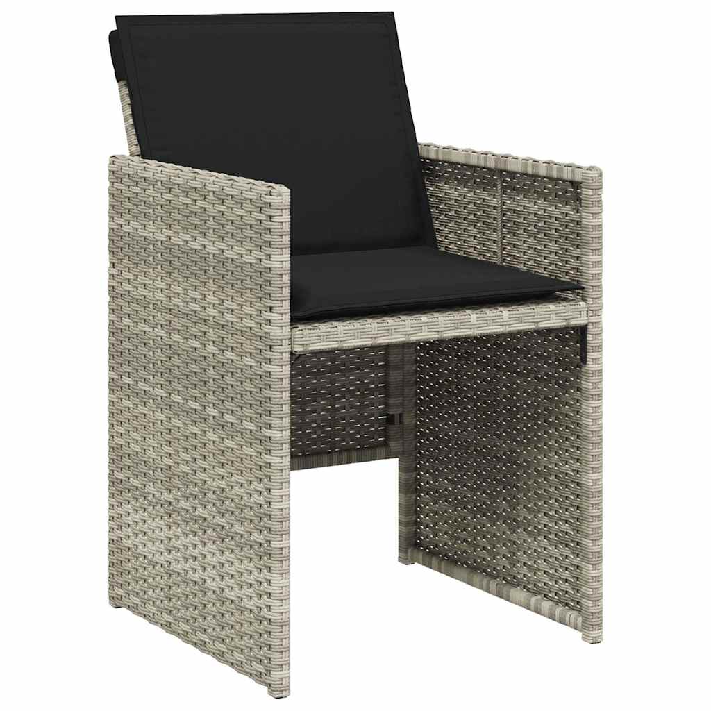 Ensemble à manger de jardin et coussins 5 pcs gris clair rotin - XIOS