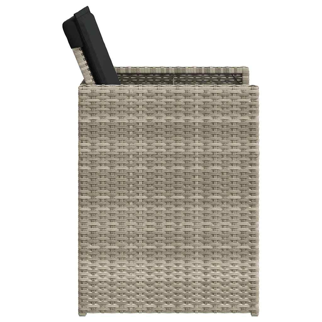 Ensemble à manger de jardin et coussins 5 pcs gris clair rotin - XIOS