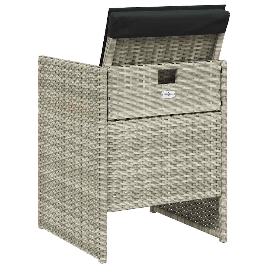 Ensemble à manger de jardin et coussins 5 pcs gris clair rotin - XIOS
