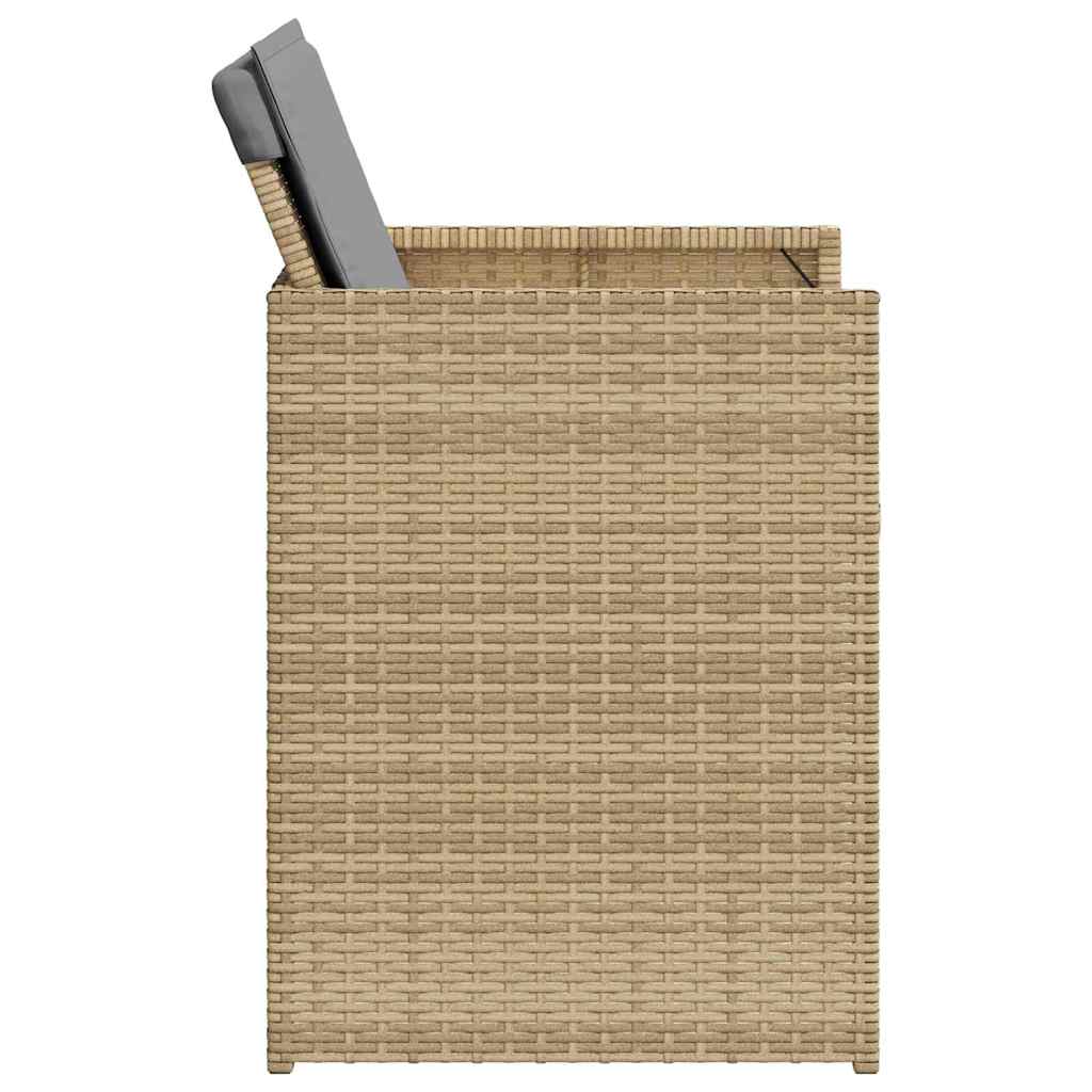 Ensemble à manger de jardin coussins 5 pcs mélange beige rotin - XIOS