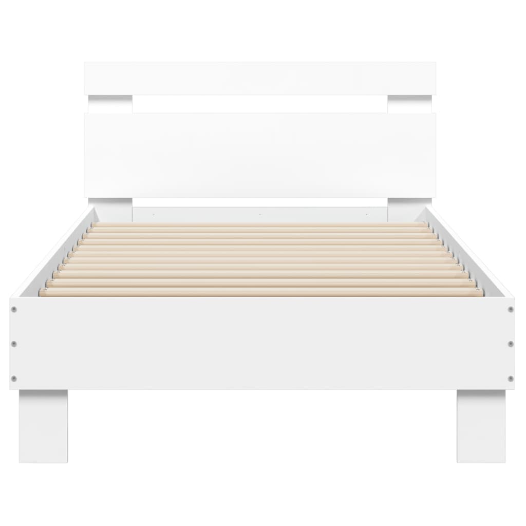 Cadre de lit sans matelas avec tête de lit blanc 90x200 cm - XIOS