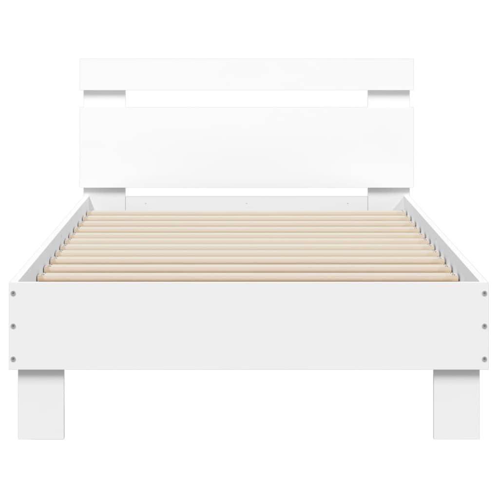 Cadre de lit sans matelas avec tête de lit blanc 90x190 cm - XIOS