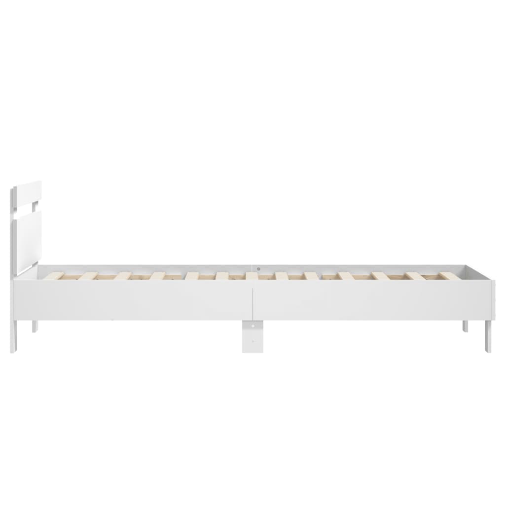 Cadre de lit sans matelas avec tête de lit blanc 90x190 cm - XIOS
