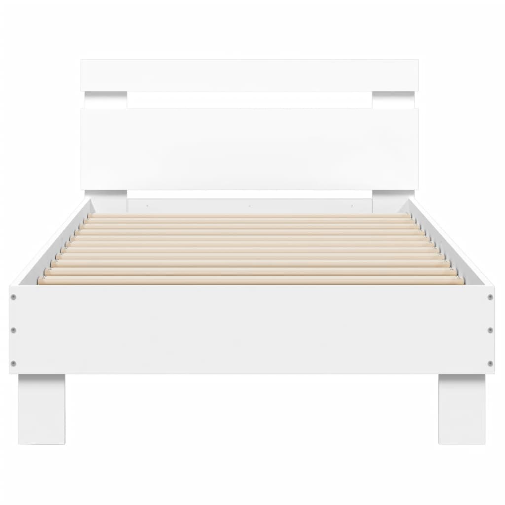 Cadre de lit sans matelas avec tête de lit blanc 75x190 cm - XIOS