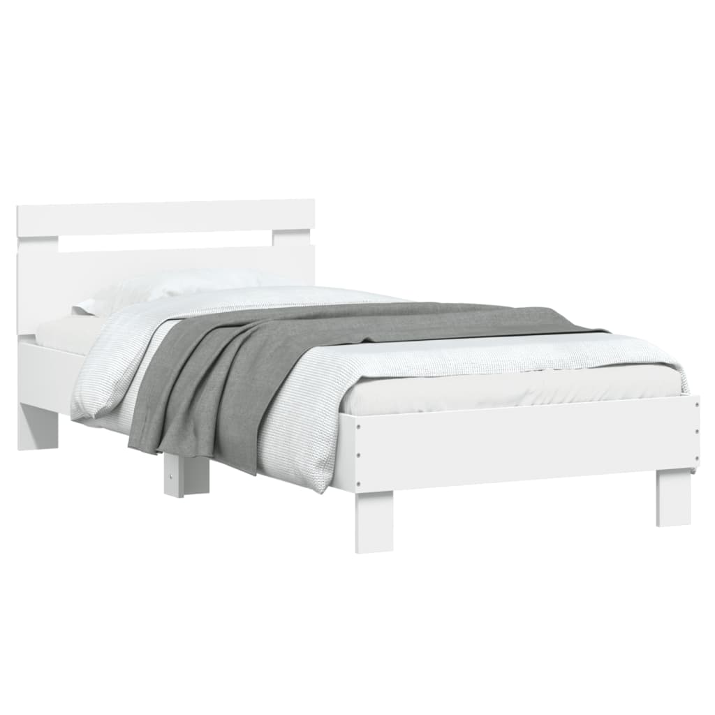 Cadre de lit sans matelas avec lumières LED blanc 90x190 cm - XIOS