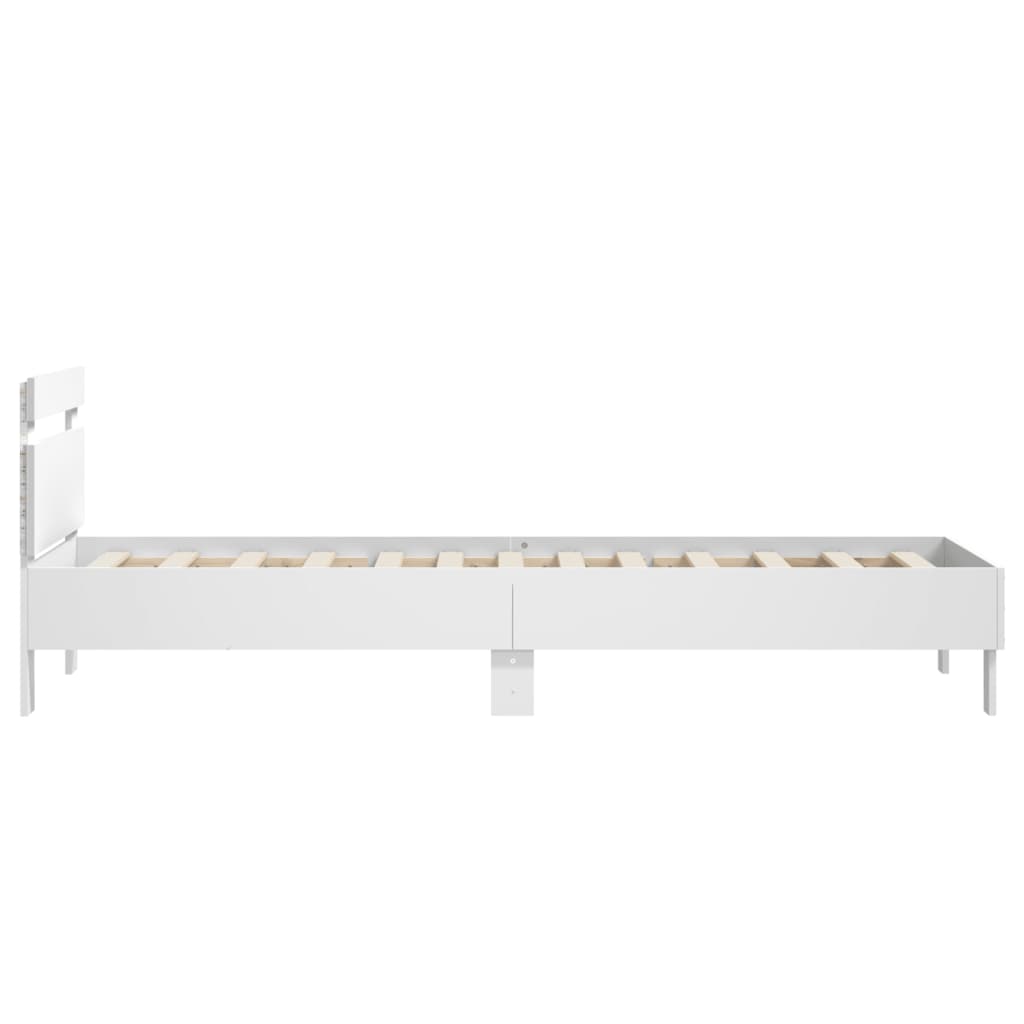 Cadre de lit sans matelas avec lumières LED blanc 90x190 cm - XIOS