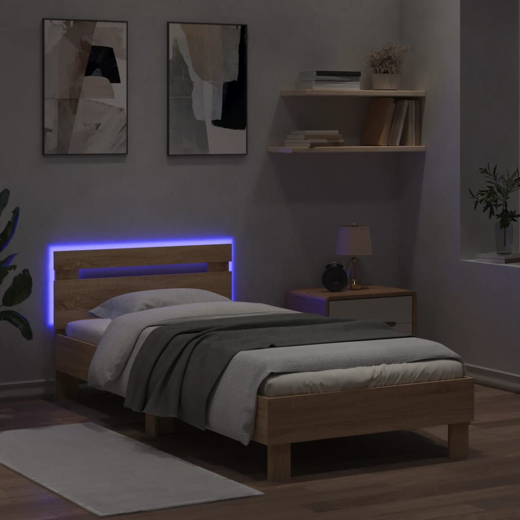 Cadre de lit sans matelas avec lumières LED 90x190 cm - XIOS