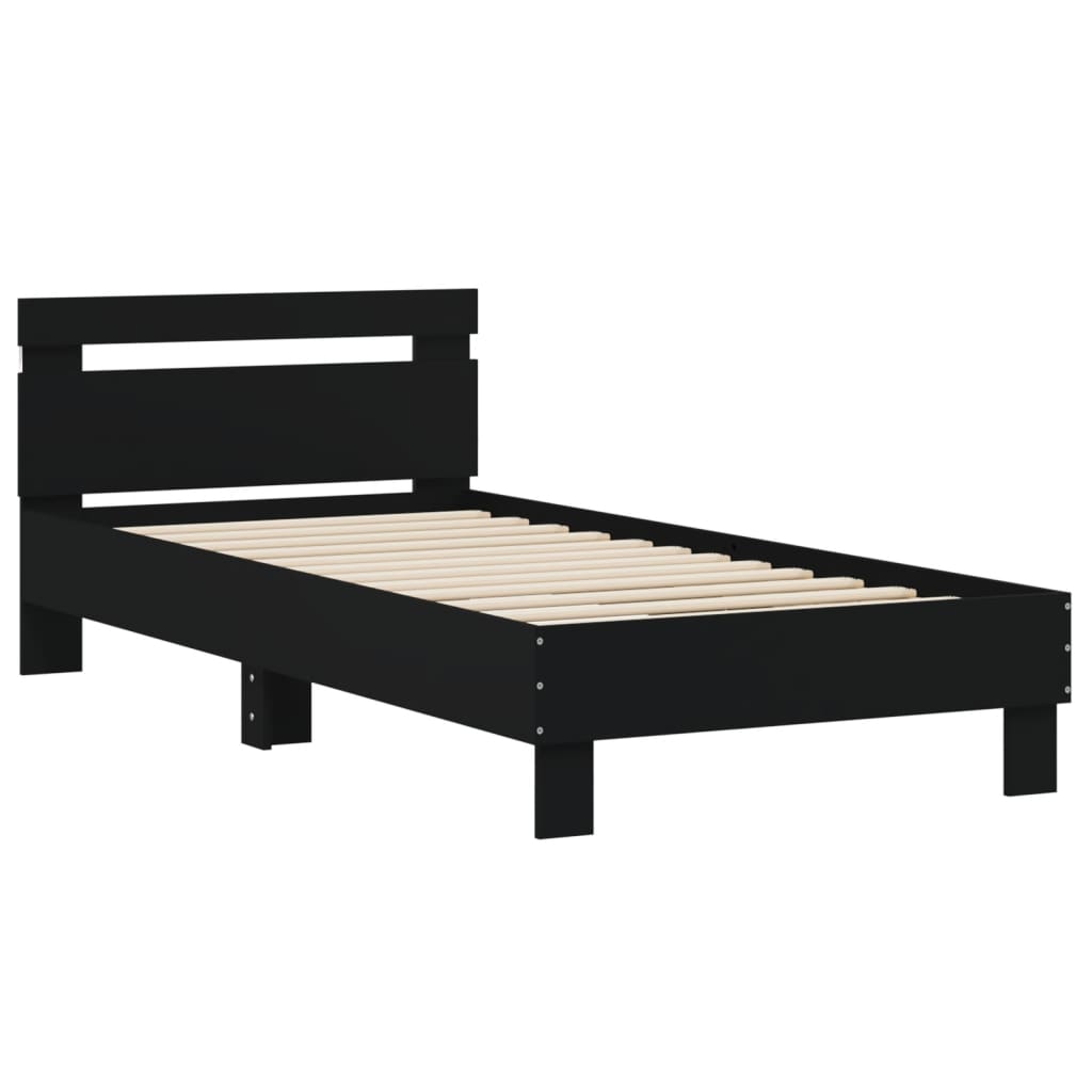 Cadre de lit sans matelas avec lumières LED noir 75x190 cm - XIOS