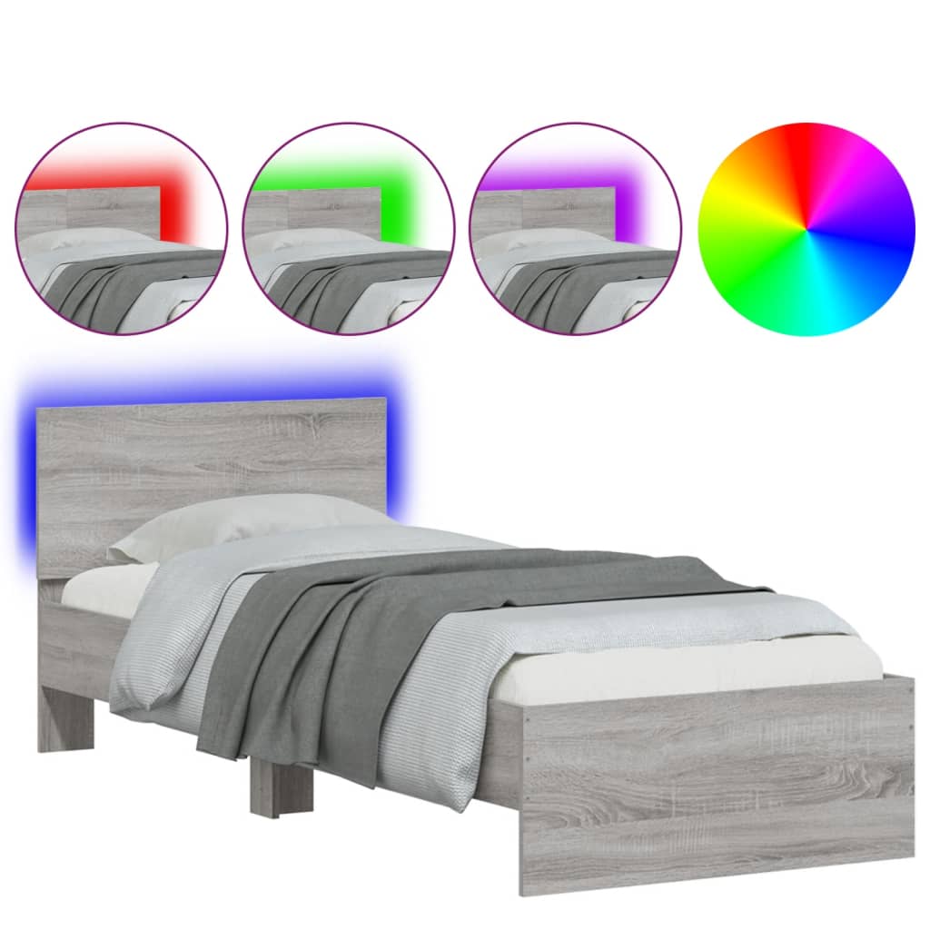 Cadre de lit sans matelas avec lumières LED 90x200 cm - XIOS