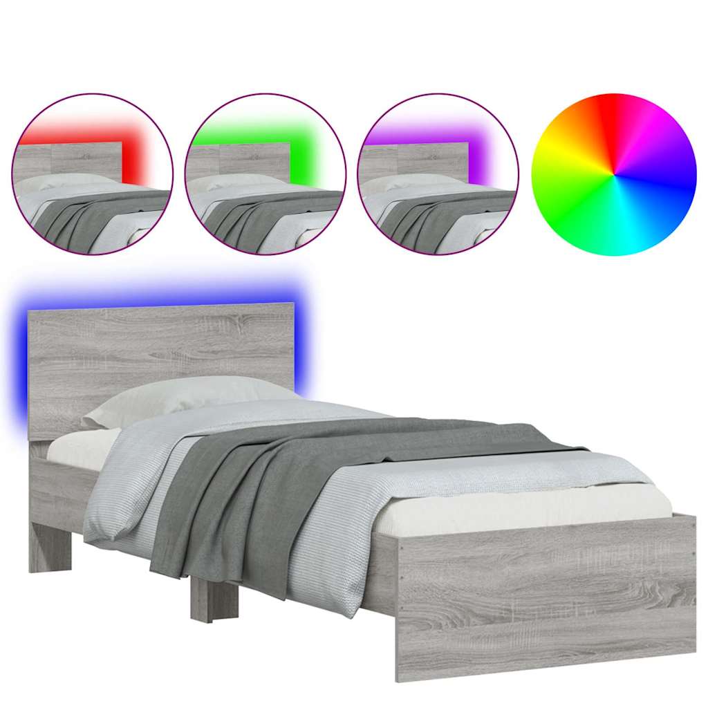 Cadre de lit sans matelas avec lumières LED 90x190 cm - XIOS