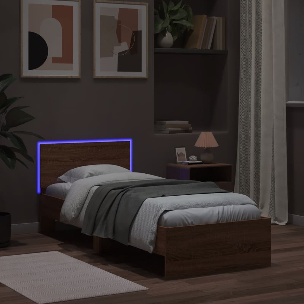 Cadre de lit sans matelas avec lumières LED 75x190 cm - XIOS