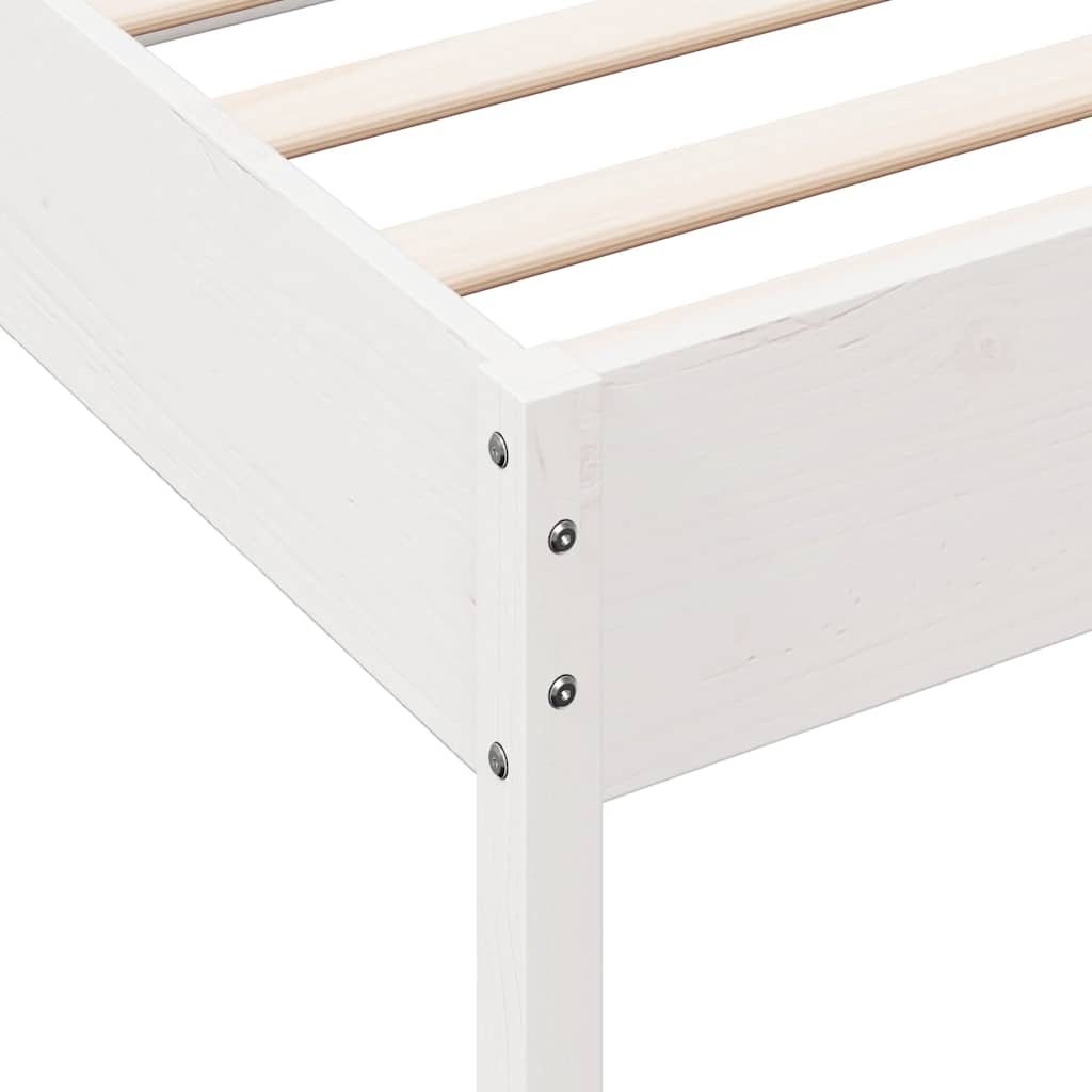 Cadre de lit sans matelas blanc 75x190 cm bois de pin massif - XIOS