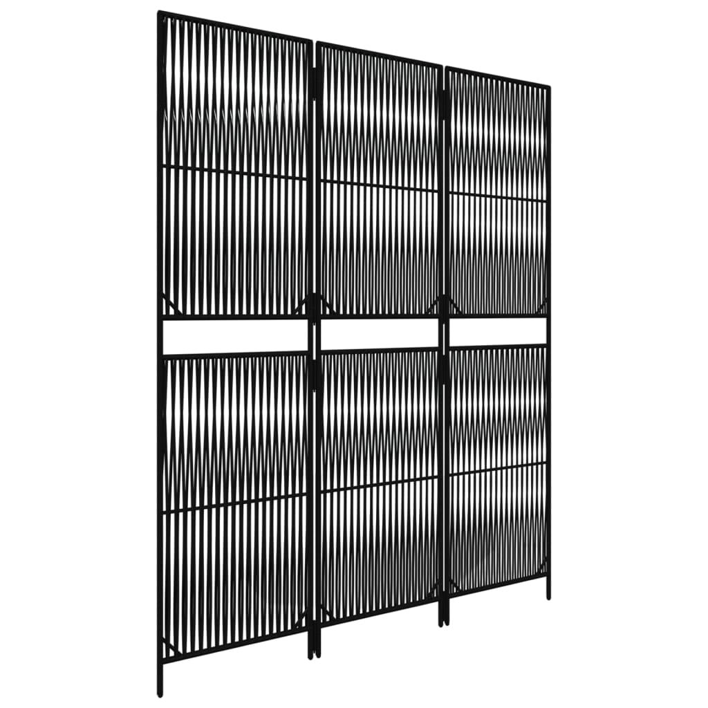 Cloison de séparation 3 panneaux noir résine tressée - XIOS
