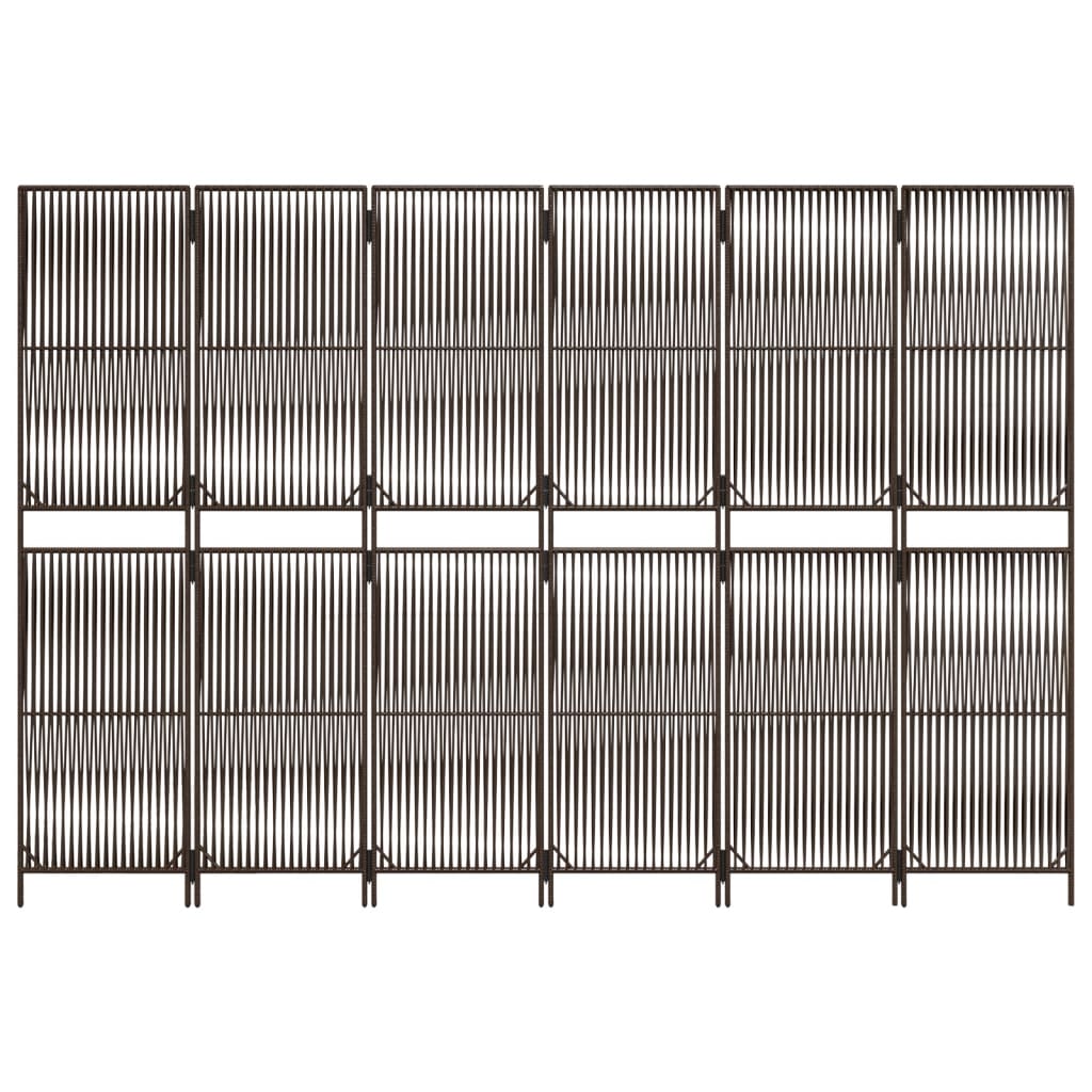 Cloison de séparation 6 panneaux marron résine tressée - XIOS