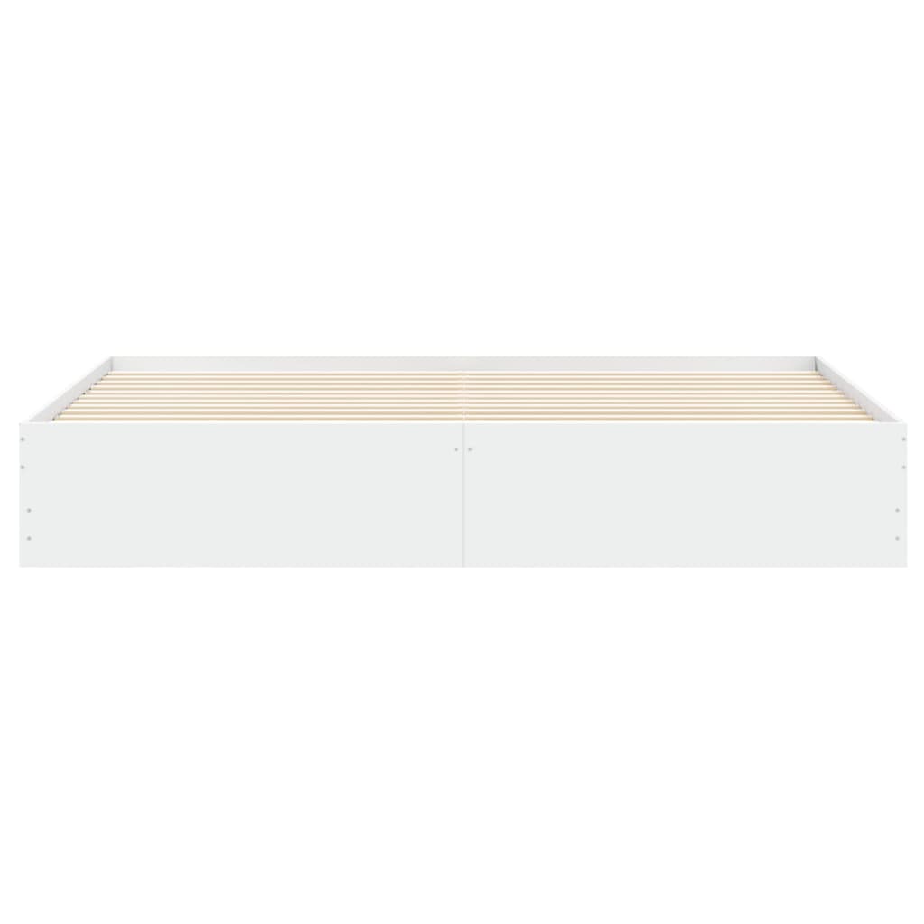 Cadre de lit avec tiroirs sans matelas blanc 200x200 cm