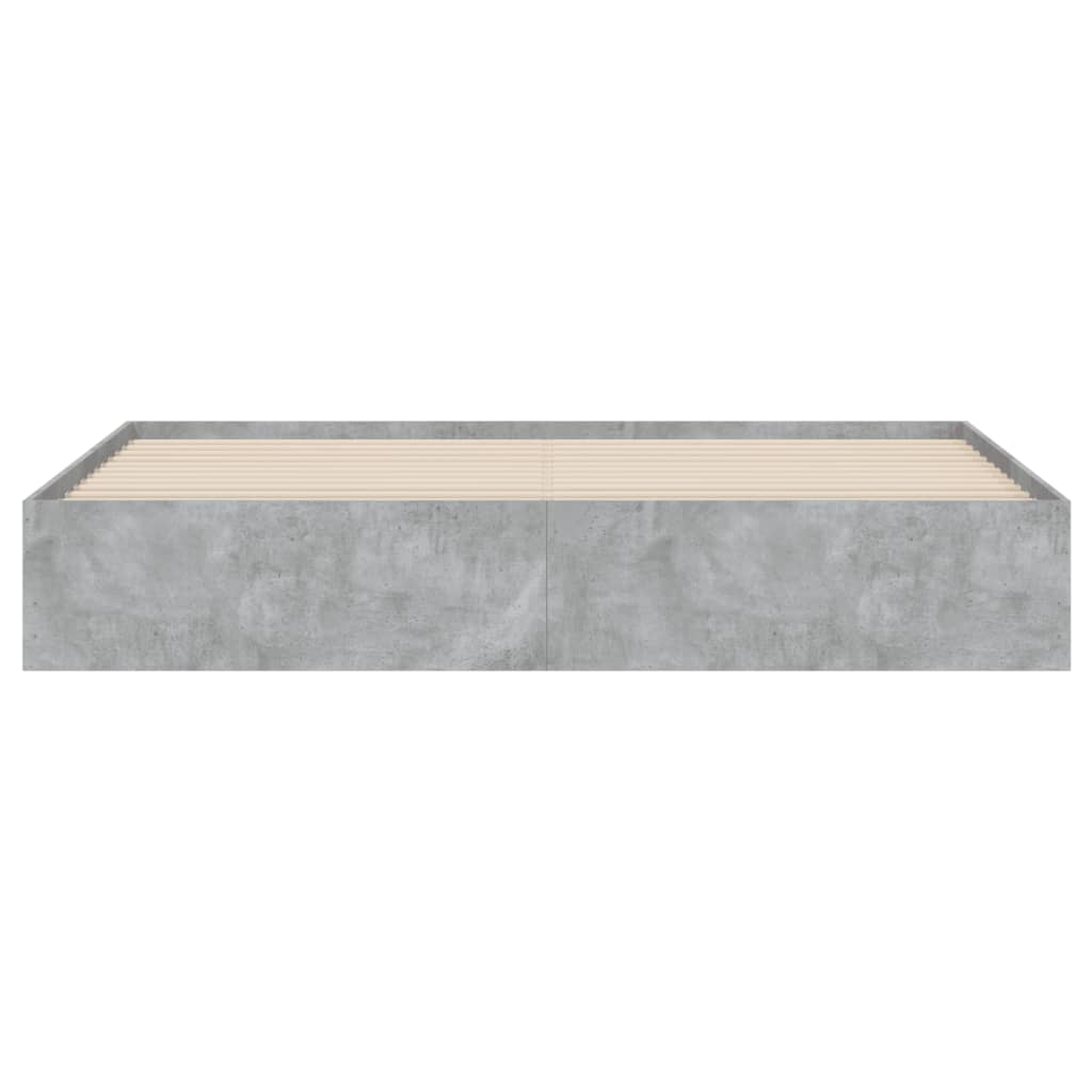 Cadre de lit avec tiroirs sans matelas gris béton 200x200 cm - XIOS