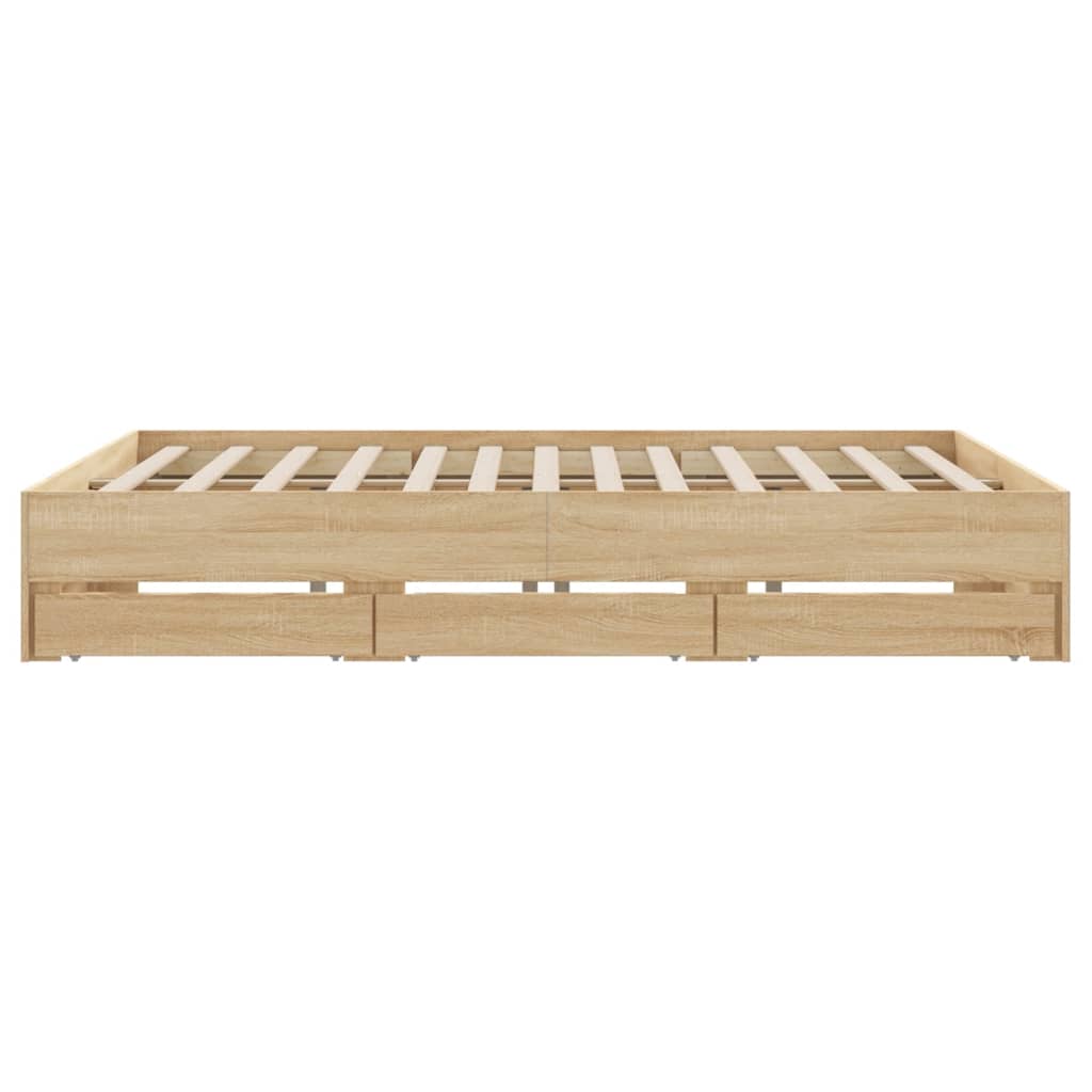 Cadre de lit avec tiroirs sans matelas chêne sonoma 160x200 cm - XIOS