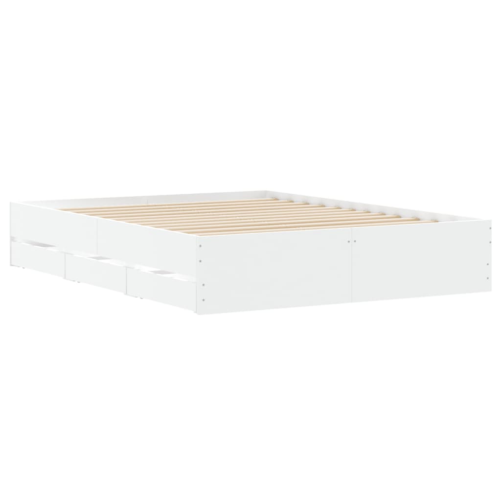 Cadre de lit avec tiroirs sans matelas blanc 150x200 cm - XIOS