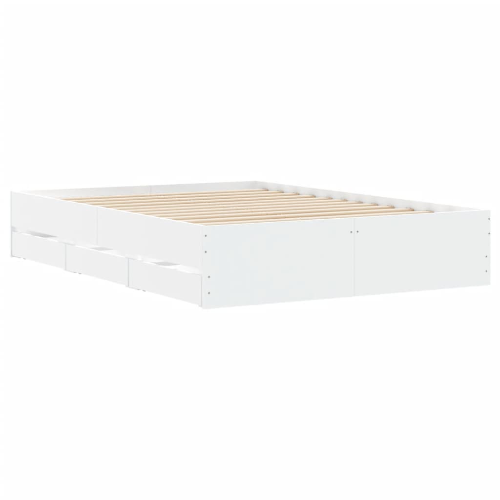 Cadre de lit avec tiroirs sans matelas blanc 120x200 cm - XIOS
