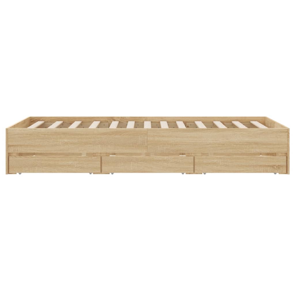 Cadre de lit avec tiroirs sans matelas chêne sonoma 120x200 cm - XIOS