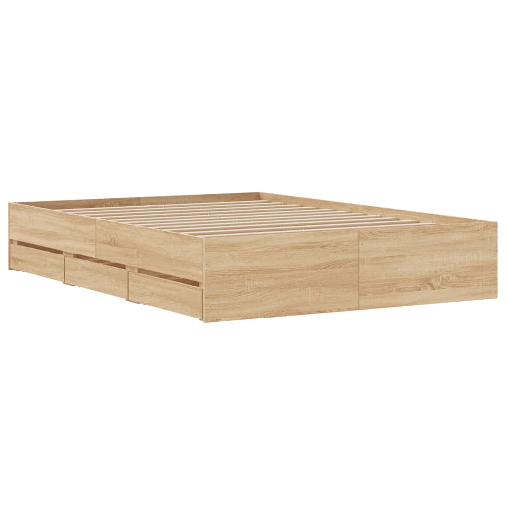 Cadre de lit avec tiroirs sans matelas chêne sonoma 120x200 cm - XIOS