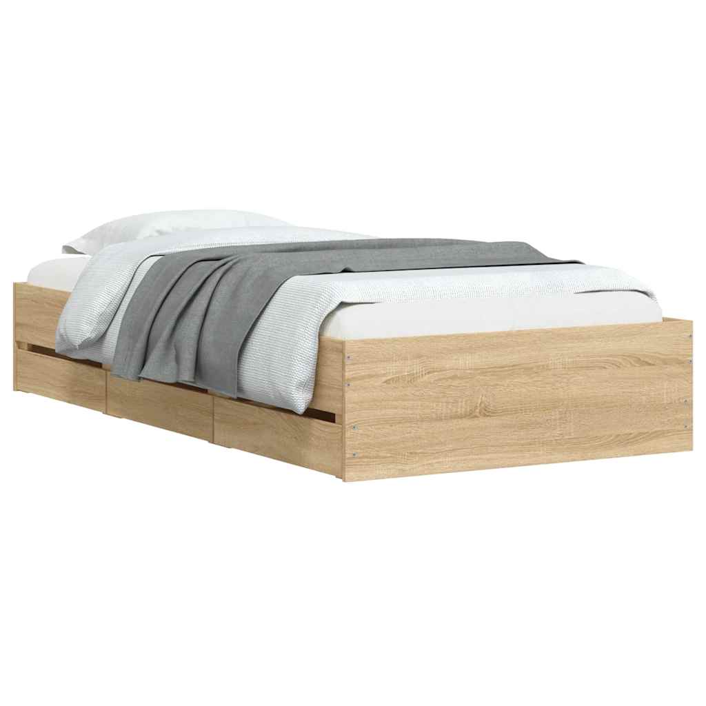 Cadre de lit avec tiroirs sans matelas chêne sonoma 90x200 cm - XIOS