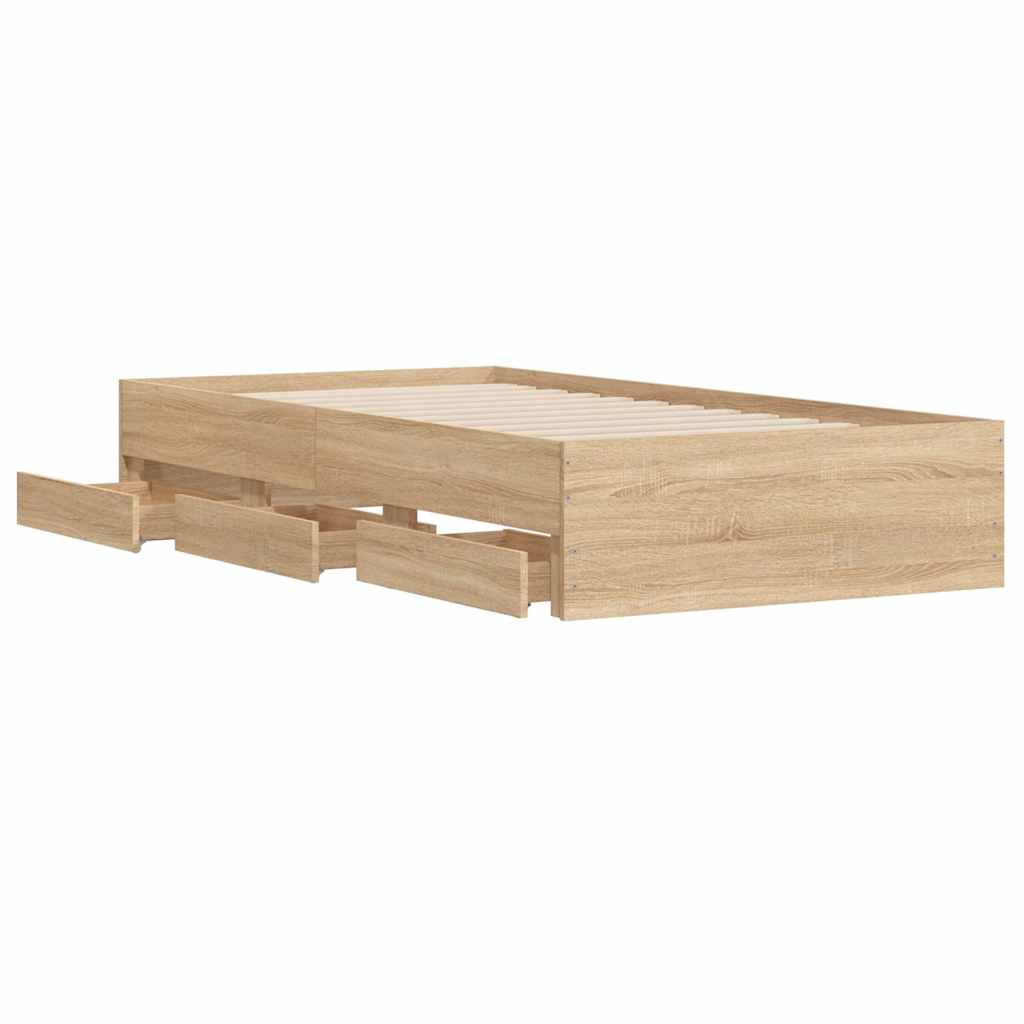Cadre de lit avec tiroirs sans matelas chêne sonoma 90x200 cm - XIOS