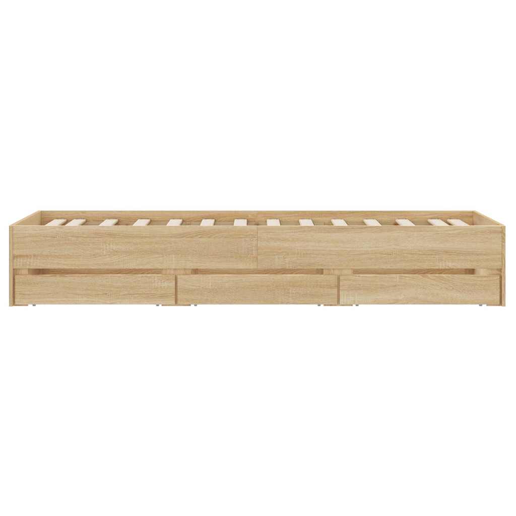 Cadre de lit avec tiroirs sans matelas chêne sonoma 90x200 cm - XIOS
