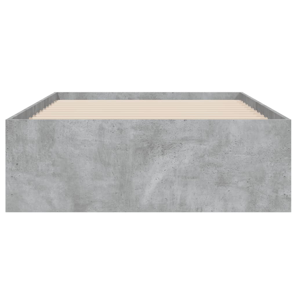 Cadre de lit avec tiroirs sans matelas gris béton 90x200 cm - XIOS