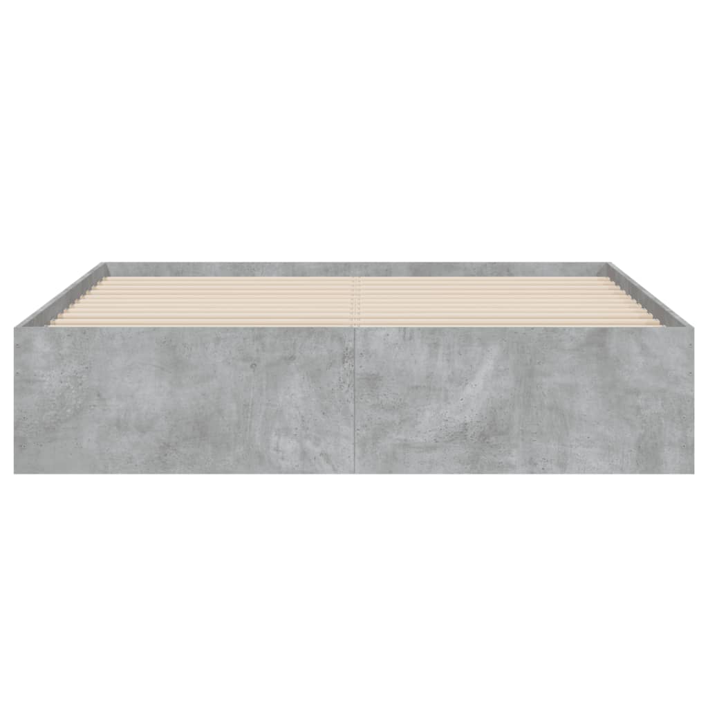 Cadre de lit avec tiroirs sans matelas gris béton 140x190 cm - XIOS
