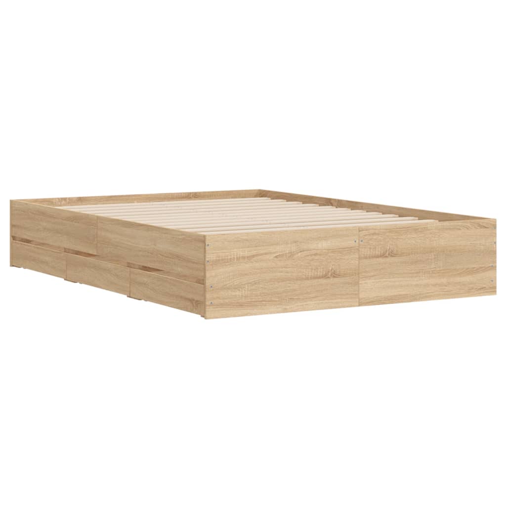 Cadre de lit avec tiroirs sans matelas chêne sonoma 135x190 cm - XIOS