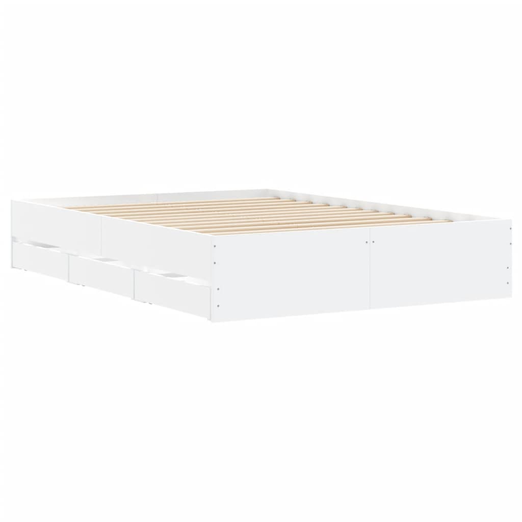 Cadre de lit avec tiroirs sans matelas blanc 120x190 cm - XIOS