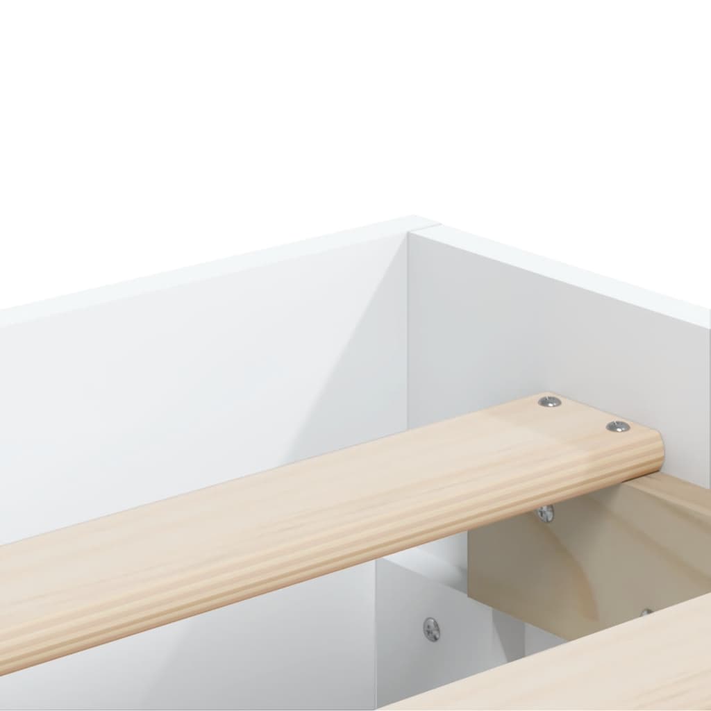 Cadre de lit avec tiroirs sans matelas blanc 120x190 cm - XIOS