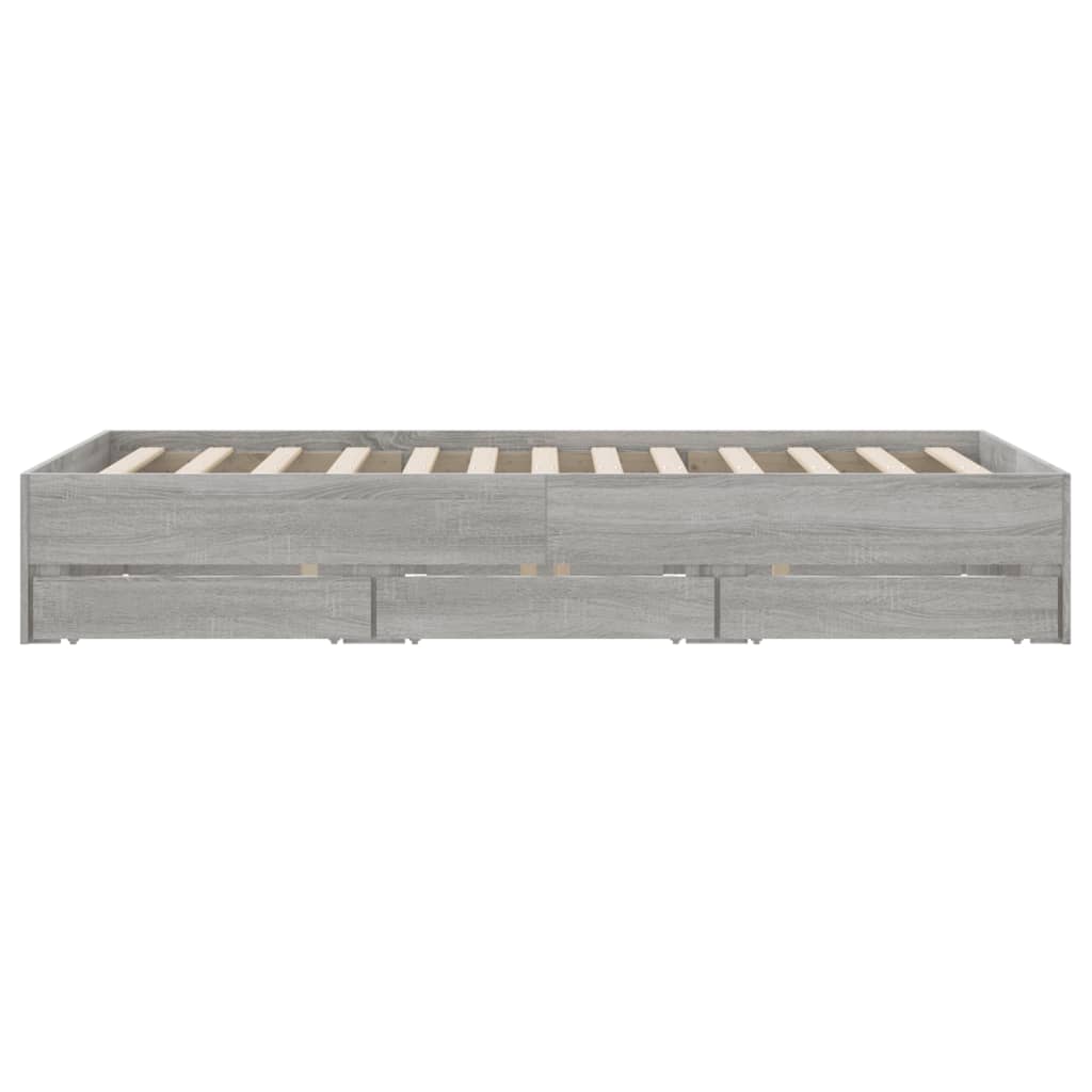 Cadre de lit avec tiroirs sans matelas sonoma gris 120x190 cm - XIOS