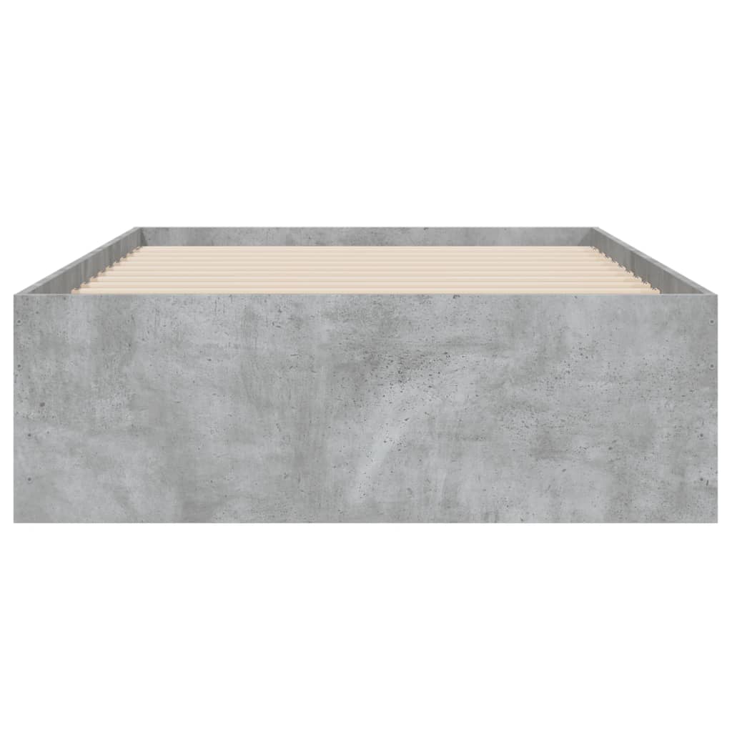 Cadre de lit avec tiroirs sans matelas gris béton 90x190 cm - XIOS