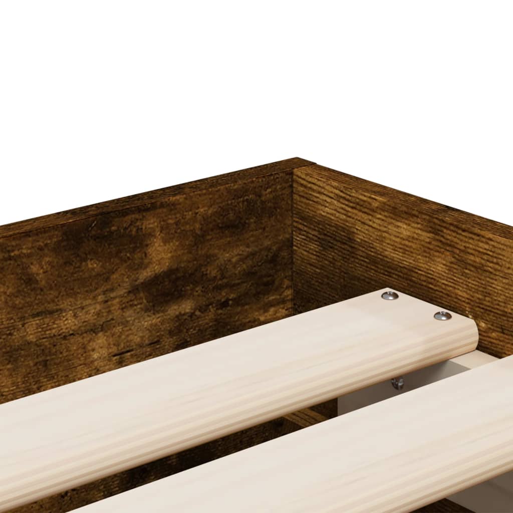 Cadre de lit avec tiroirs sans matelas chêne fumé 90x190 cm - XIOS