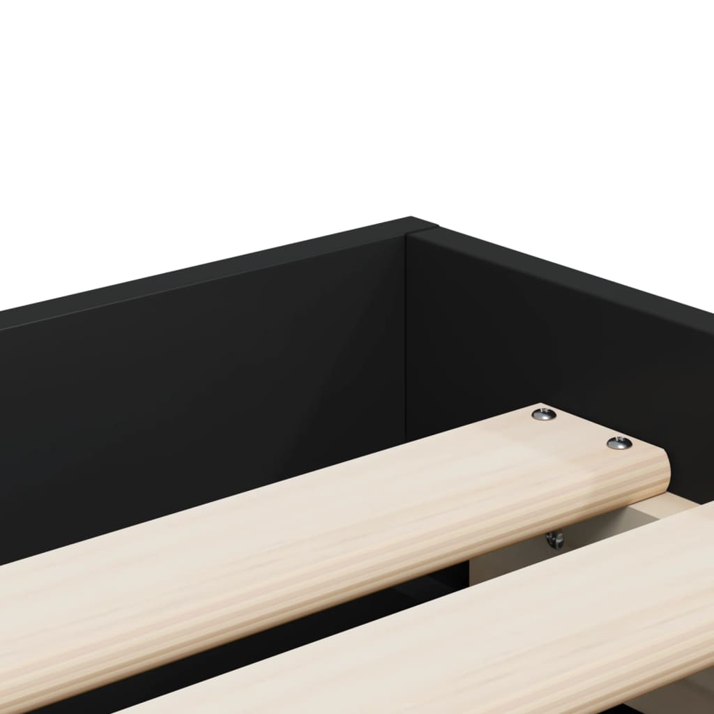 Cadre de lit avec tiroirs sans matelas noir 75x190 cm - XIOS