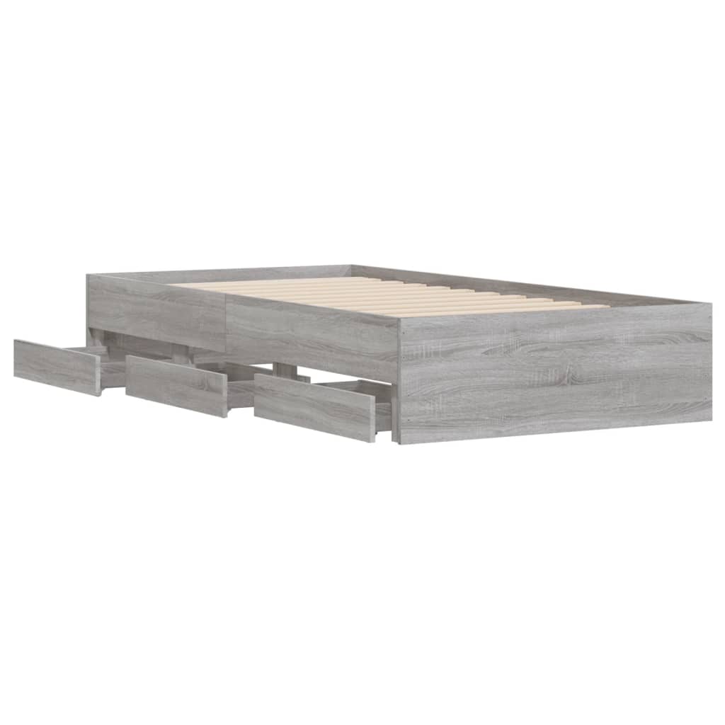 Cadre de lit avec tiroirs sans matelas sonoma gris 75x190 cm - XIOS