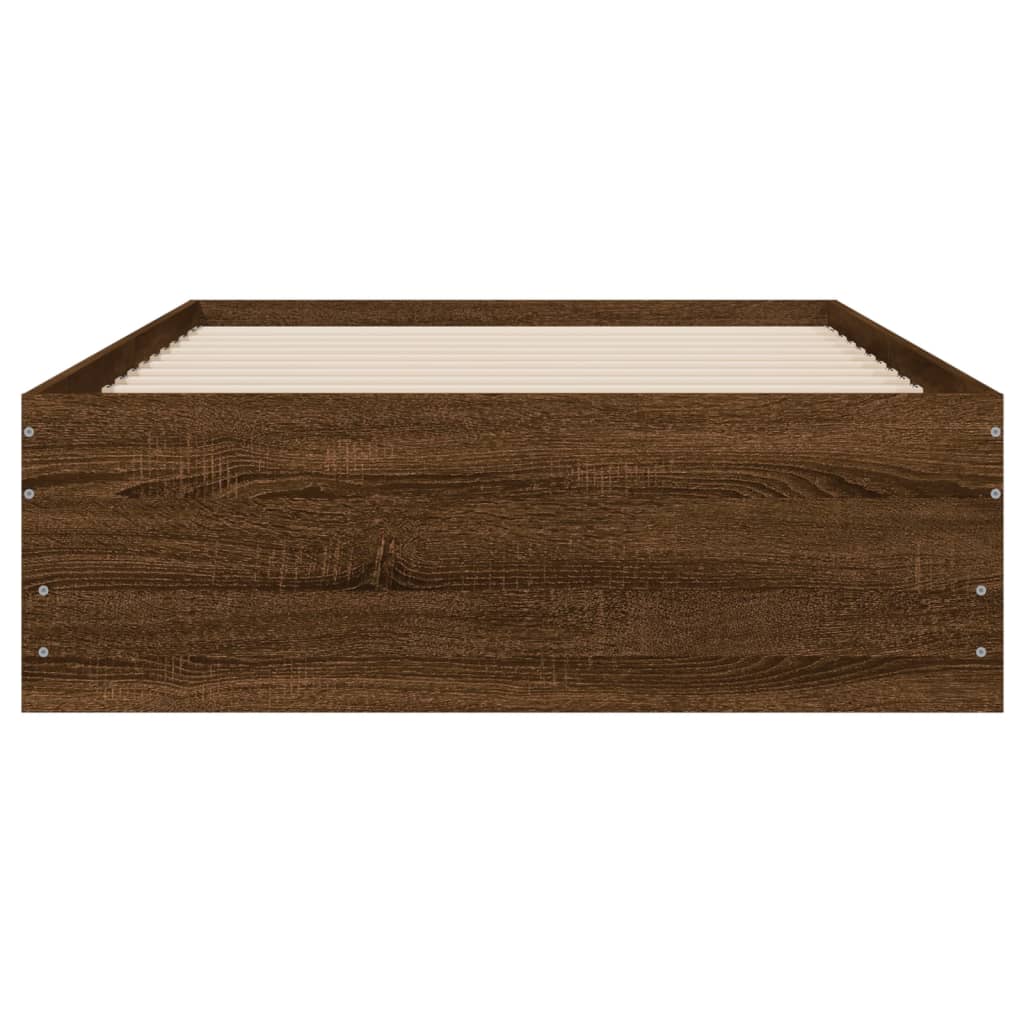 Cadre de lit avec tiroirs sans matelas chêne marron 75x190 cm - XIOS
