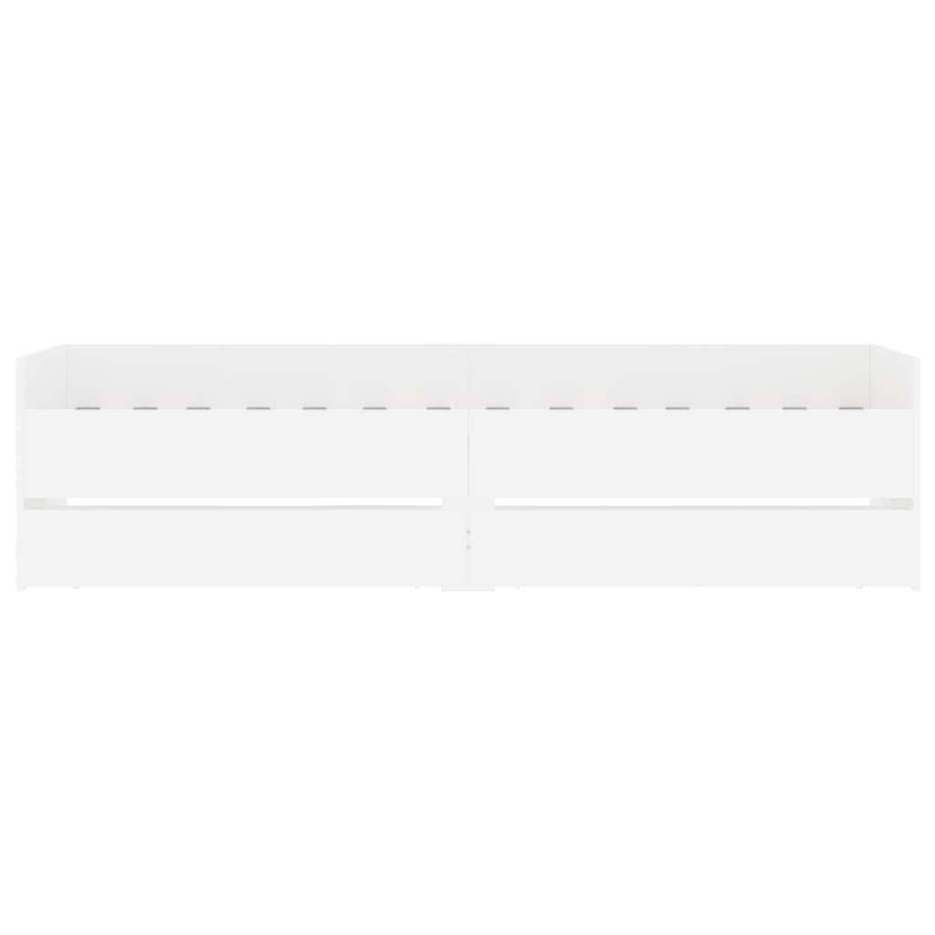 Cadre de lit avec tiroirs sans matelas blanc 100x200 cm