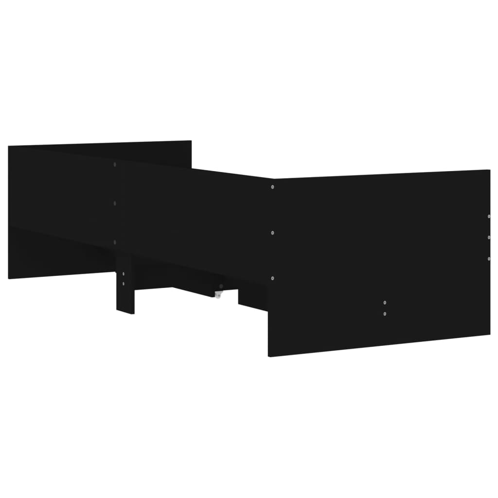Cadre de lit avec tiroirs sans matelas noir 100x200 cm - XIOS