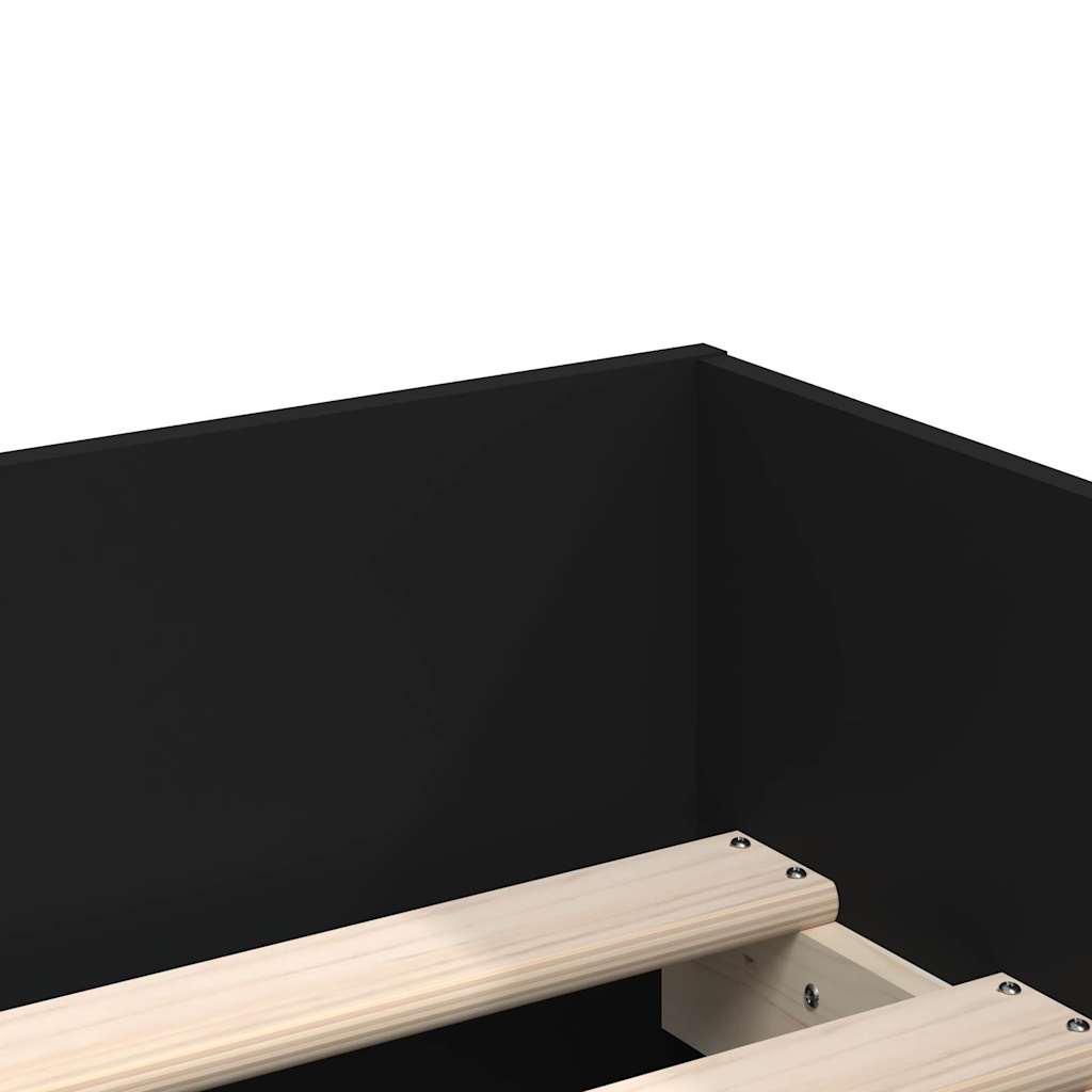 Cadre de lit avec tiroirs sans matelas noir 100x200 cm - XIOS